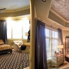Before and After Shimmering metallic plaster ceiling
